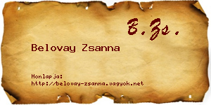 Belovay Zsanna névjegykártya